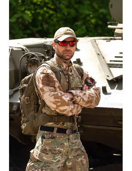 Okulary przeciwsłoneczne OPC MILITARY MARINES Matt Black/ Red REVO