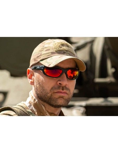 Okulary przeciwsłoneczne OPC MILITARY MARINES Matt Black/ Red REVO