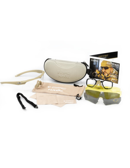 Okulary balistyczne OPC BALLISTIC NAVAL Matt Khaki Set