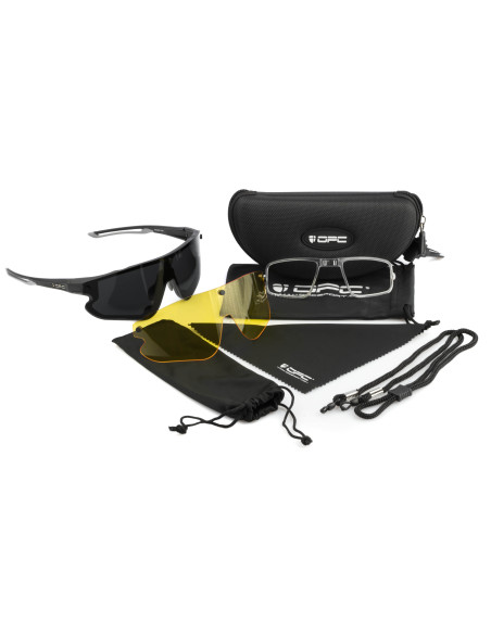 Okulary przeciwsłoneczne OPC All Round MORPHO Matt Black/ Smoke/ Yellow Set