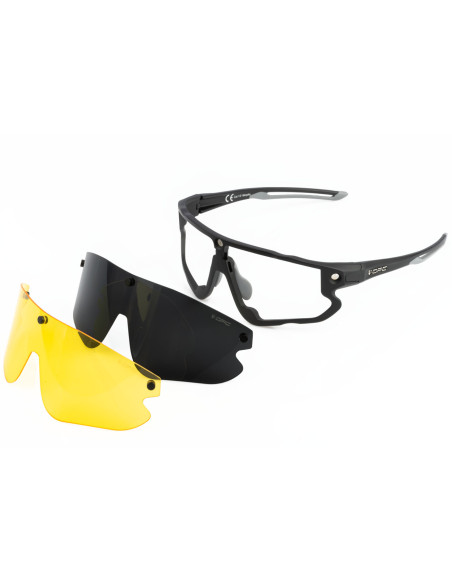 Okulary przeciwsłoneczne OPC All Round MORPHO Matt Black/ Smoke/ Yellow Set