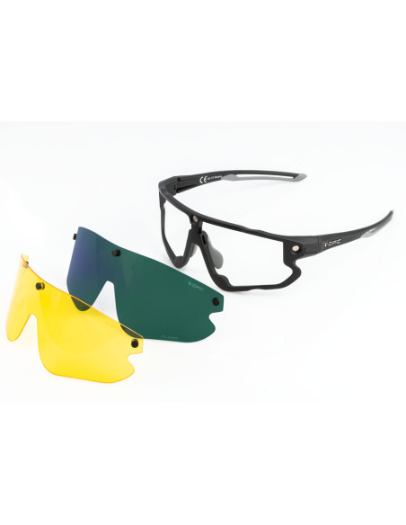 Okulary przeciwsłoneczne OPC All Round MORPHO Matt Black/ Green Yellow Set